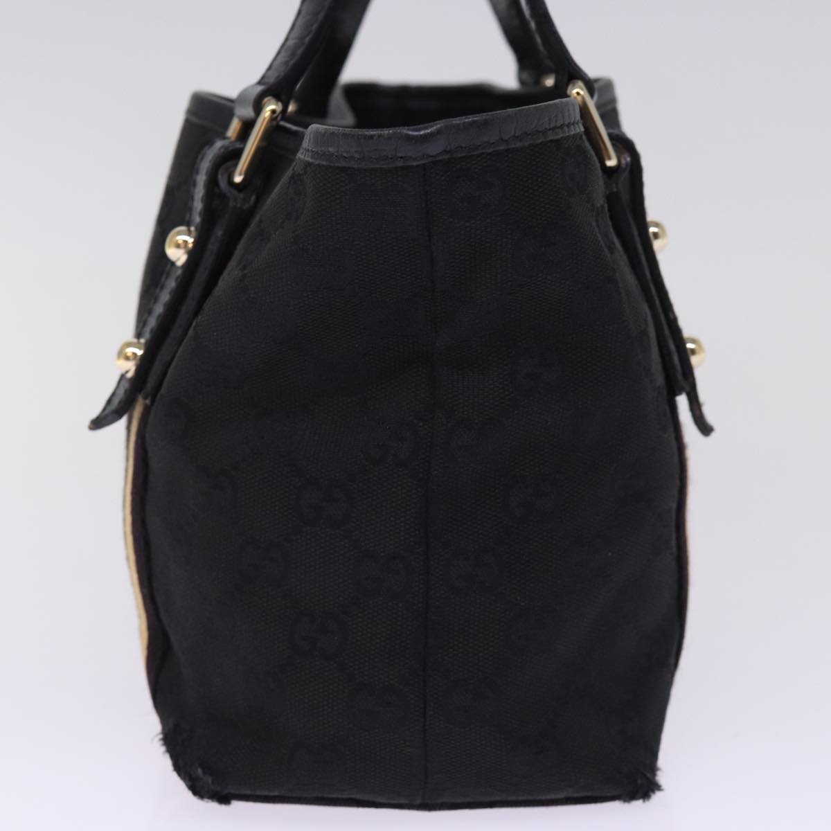 GUCCI GG Canvas Sherry Line Tote Bag Black White 139261 77661