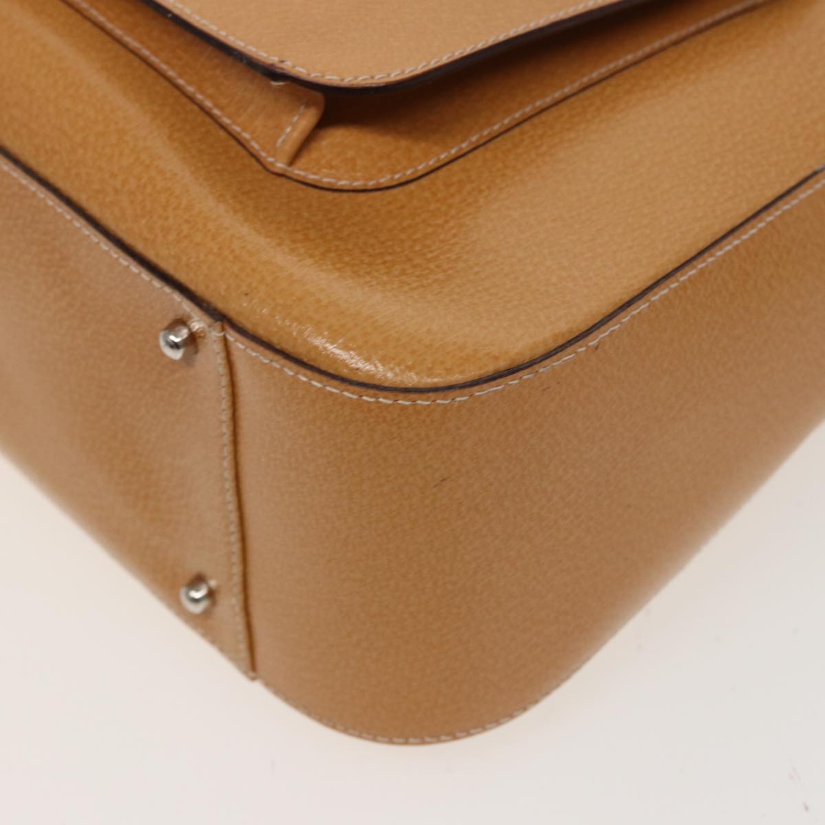 GUCCI Hand Bag Leather 2way Beige 77667