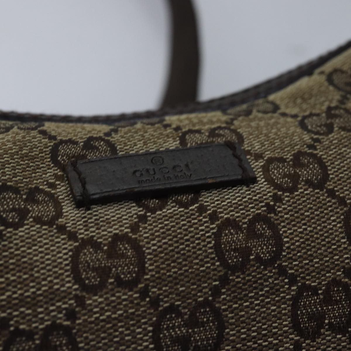 GUCCI GG Canvas Shoulder Bag Beige 122790 77680