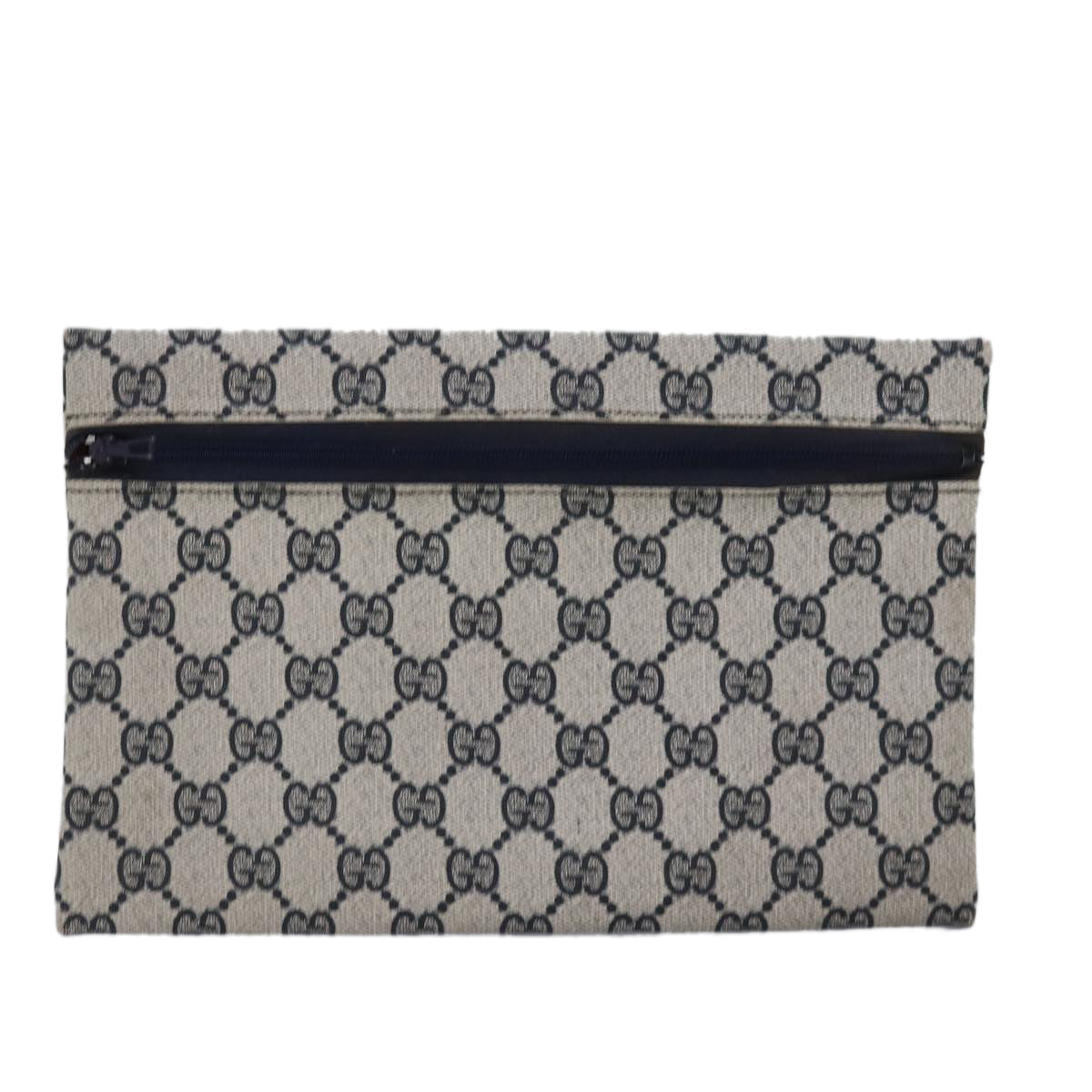 GUCCI GG Supreme Pouch PVC Leather Navy 77700