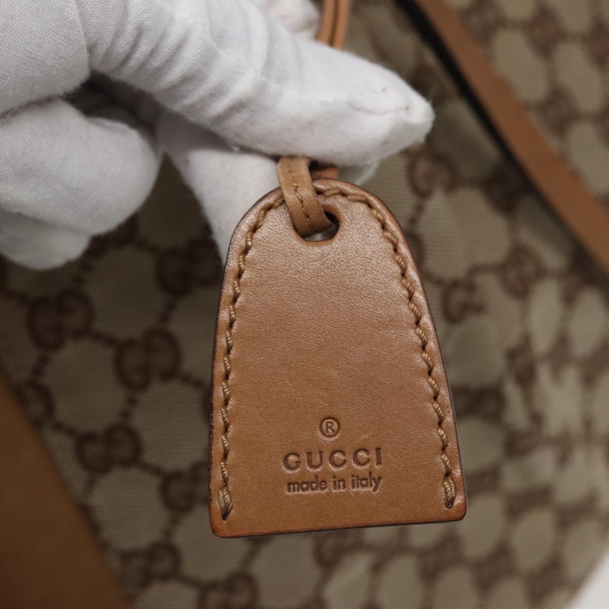 GUCCI GG Canvas Tote Bag Beige 101920 77708