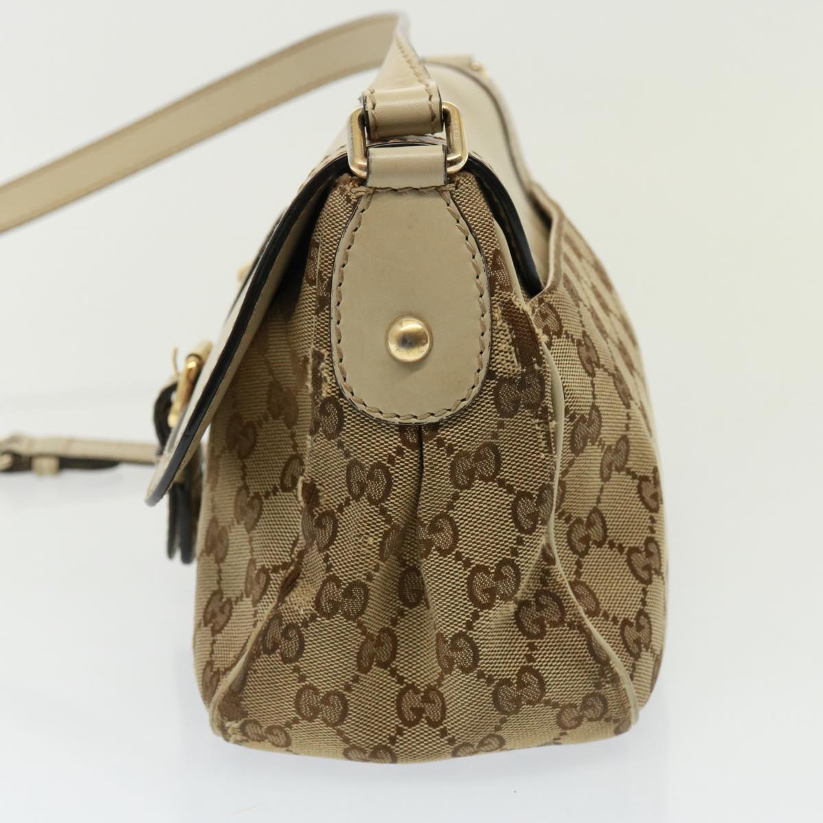 GUCCI GG Canvas Shoulder Bag Beige 308452 77733