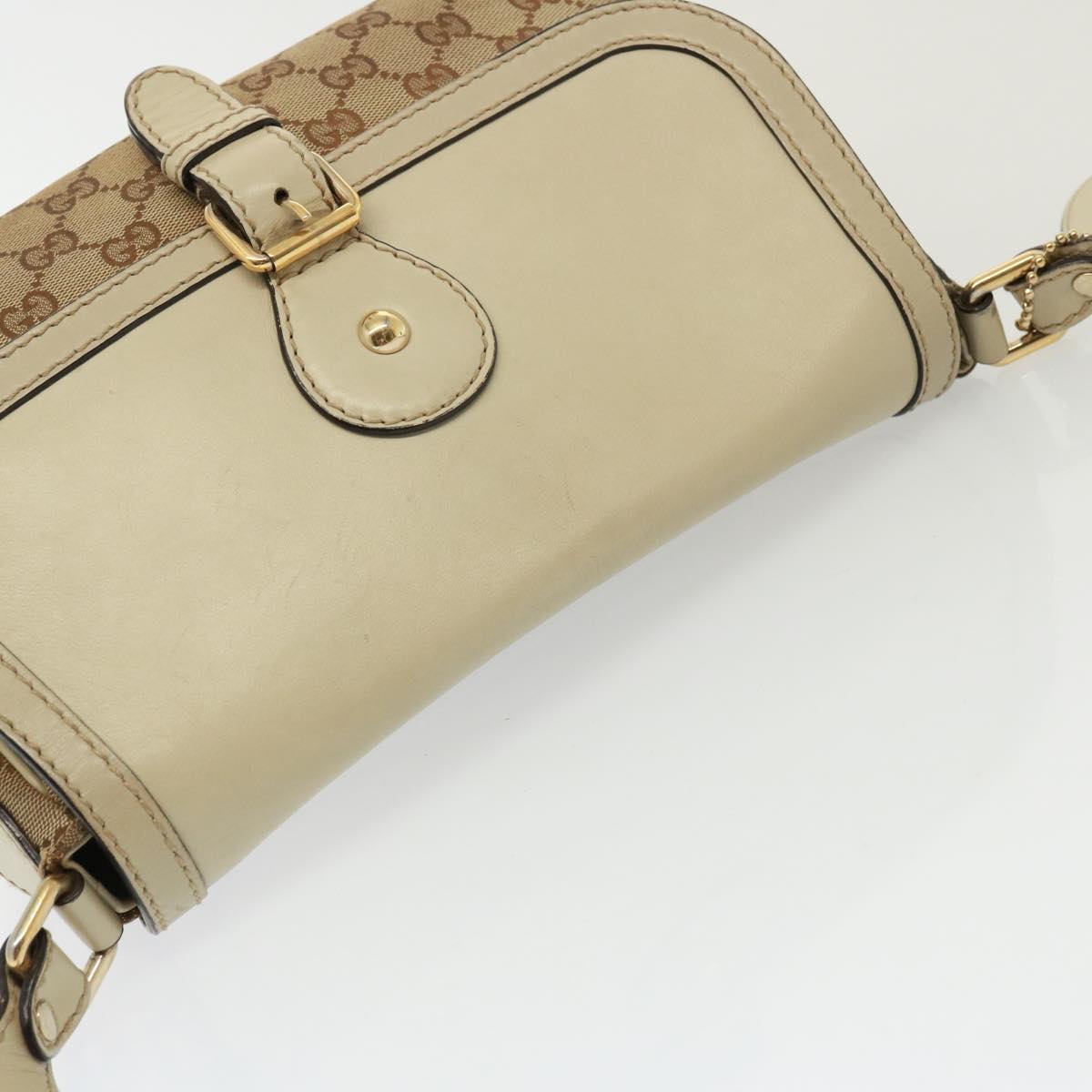 GUCCI GG Canvas Shoulder Bag Beige 308452 77733
