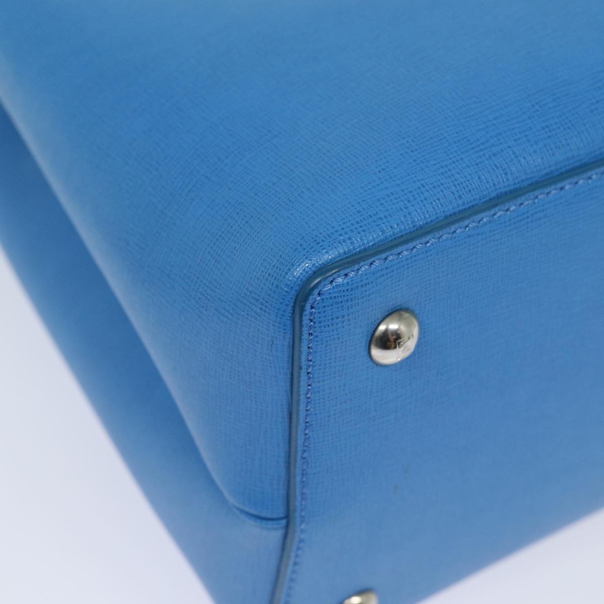 FENDI Hand Bag Leather 2way Blue 77771A