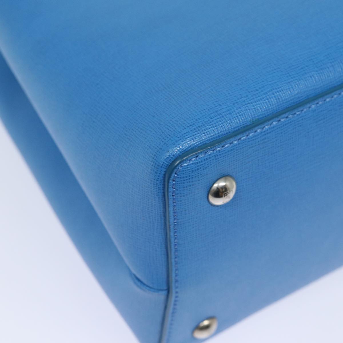 FENDI Hand Bag Leather 2way Blue 77771A
