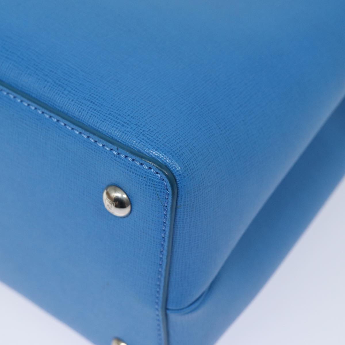 FENDI Hand Bag Leather 2way Blue 77771A