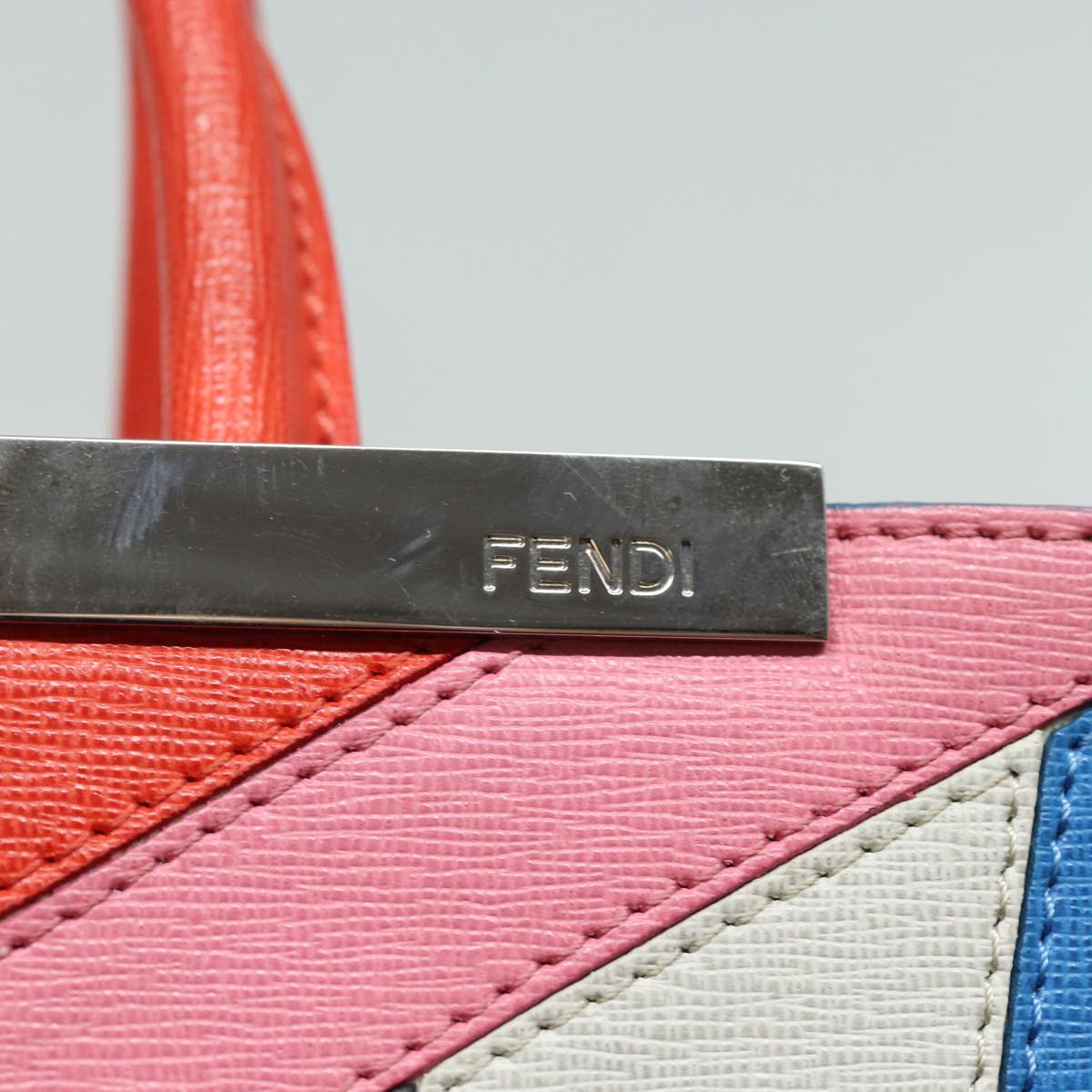 FENDI Hand Bag Leather 2way Blue 77771A