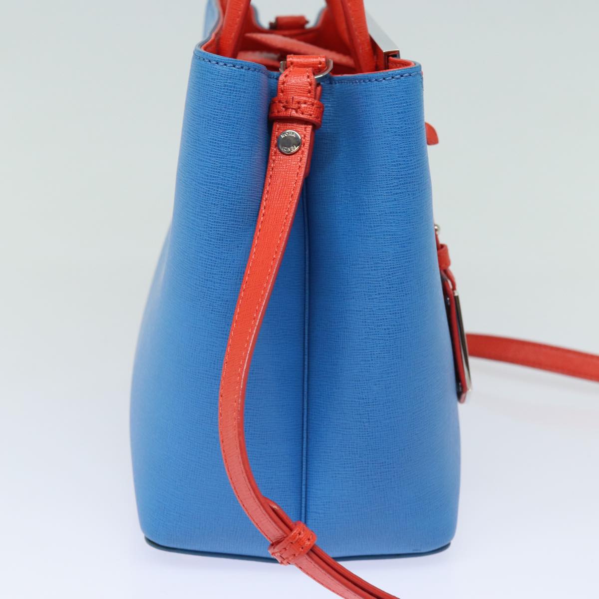 FENDI Hand Bag Leather 2way Blue 77771A