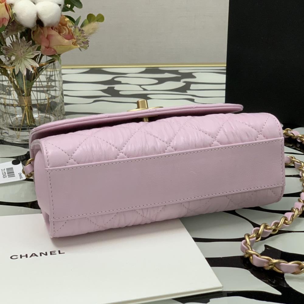 Chanel Mini Flap Bag Pink with too handle