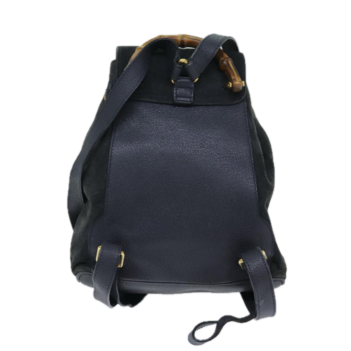 GUCCI Bamboo Shoulder Bag Suede Black 003 1705 0030 77826