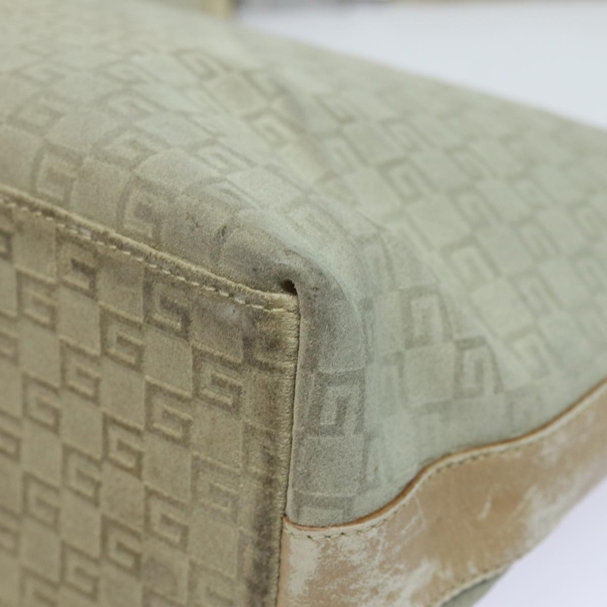 GUCCI Shoulder Bag Suede Beige 28335 77828