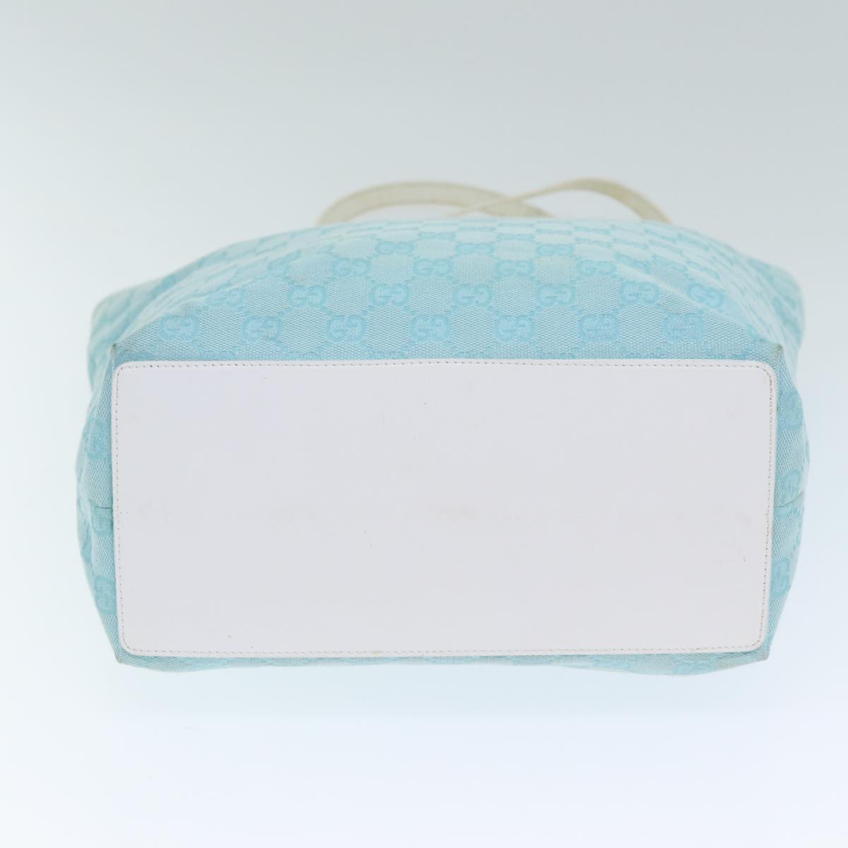 GUCCI GG Canvas Tote Bag Light Blue White 77932