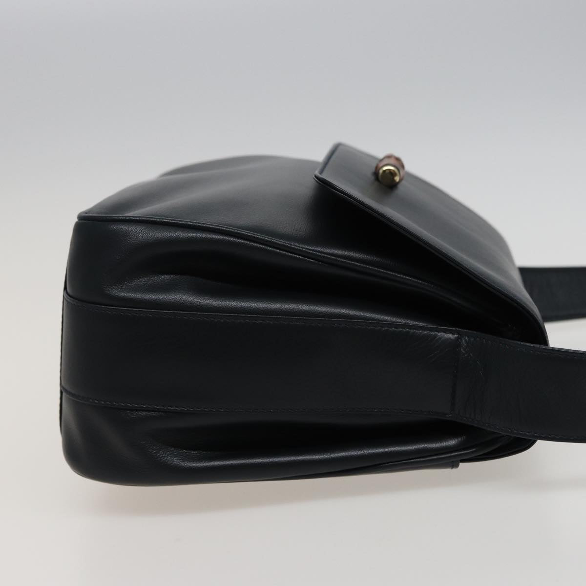 GUCCI Bamboo Shoulder Bag Leather Black 001 14 1571 78084