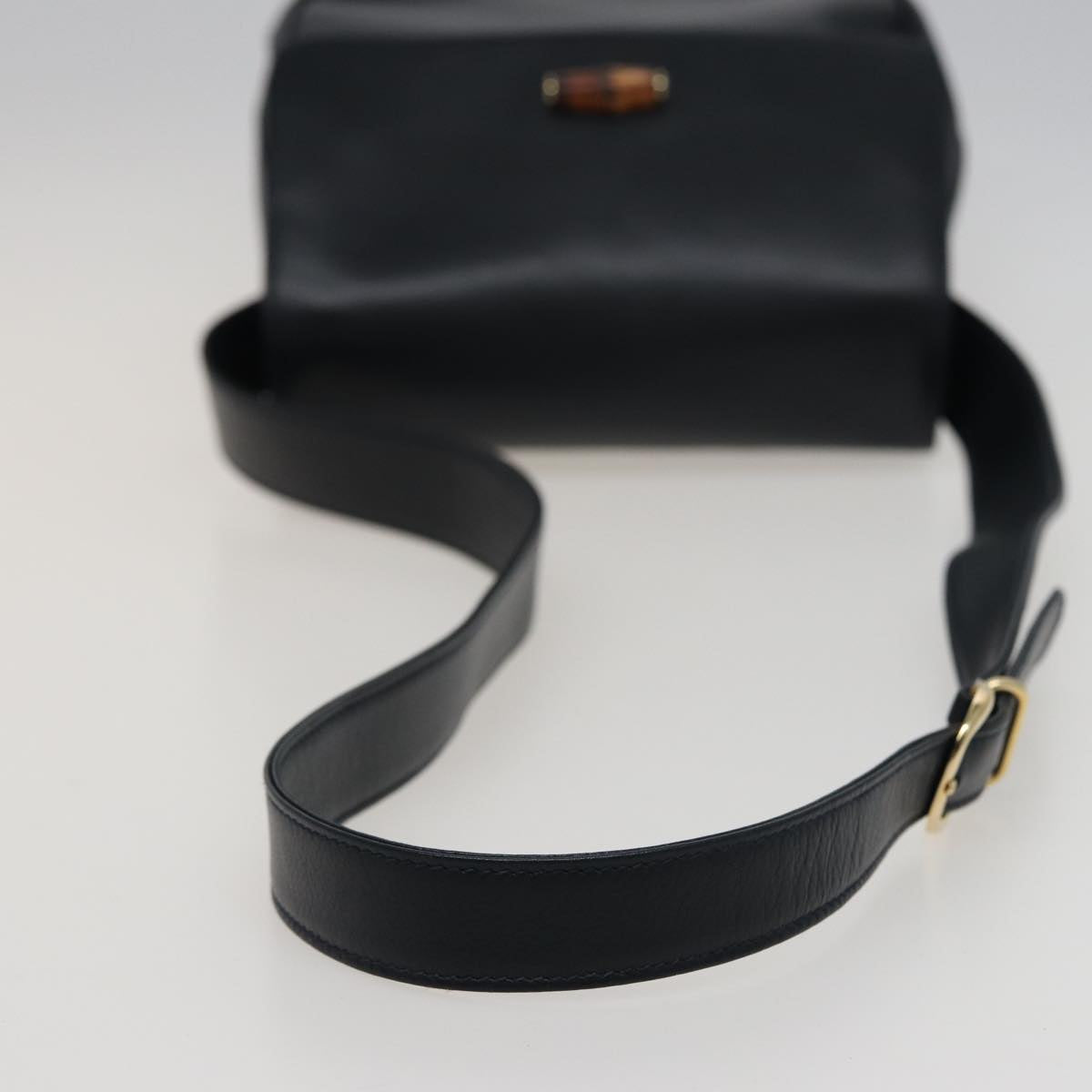 GUCCI Bamboo Shoulder Bag Leather Black 001 14 1571 78084
