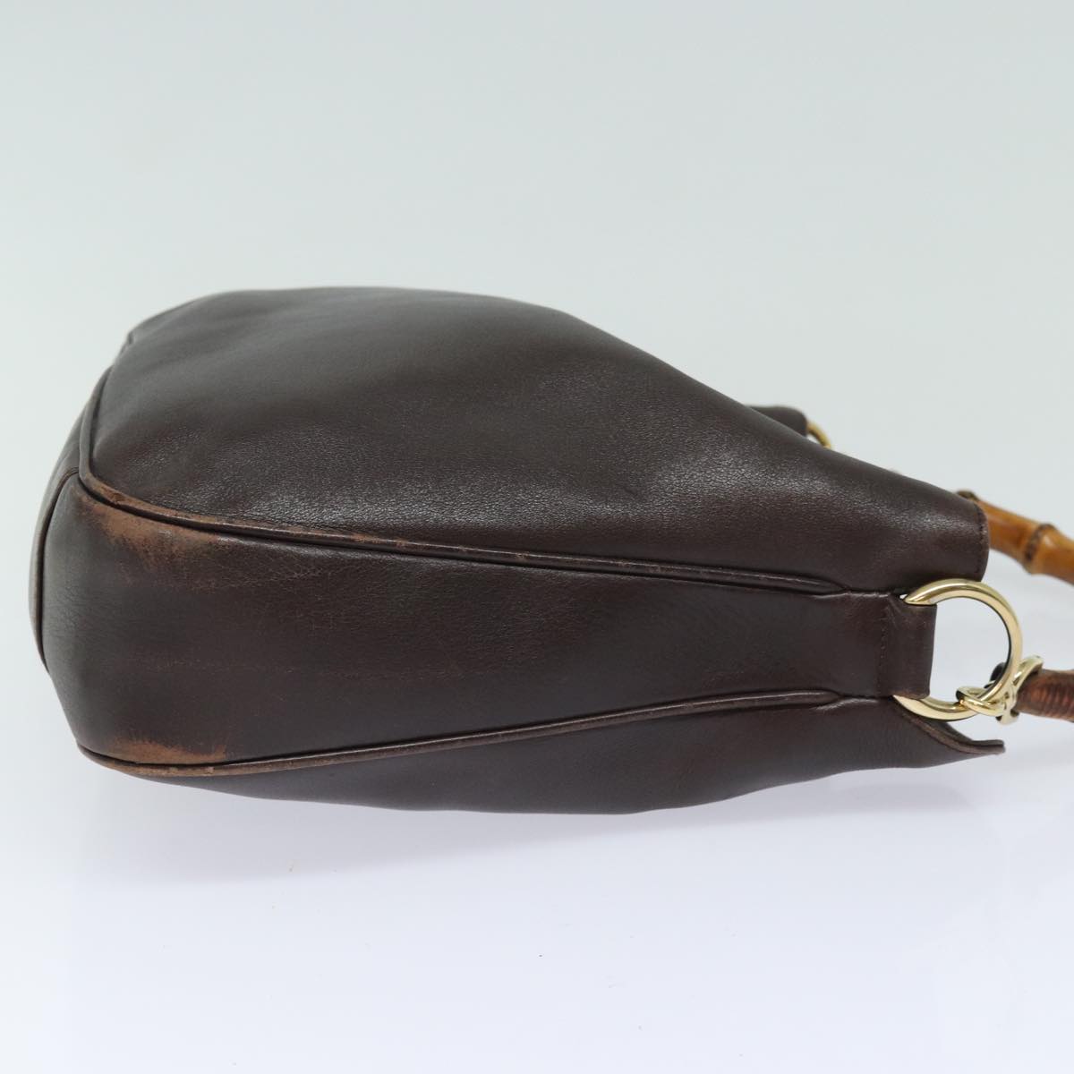 GUCCI Bamboo Shoulder Bag Leather 2way Brown 001 1998 1638 78085