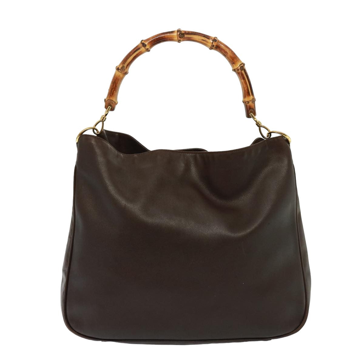 GUCCI Bamboo Shoulder Bag Leather 2way Brown 001 3754 1577 78088