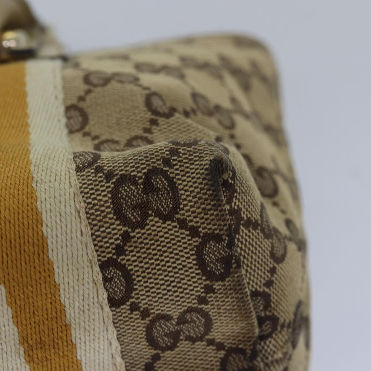 GUCCI GG Canvas Sherry Line Hand Bag Beige White 139261 78091