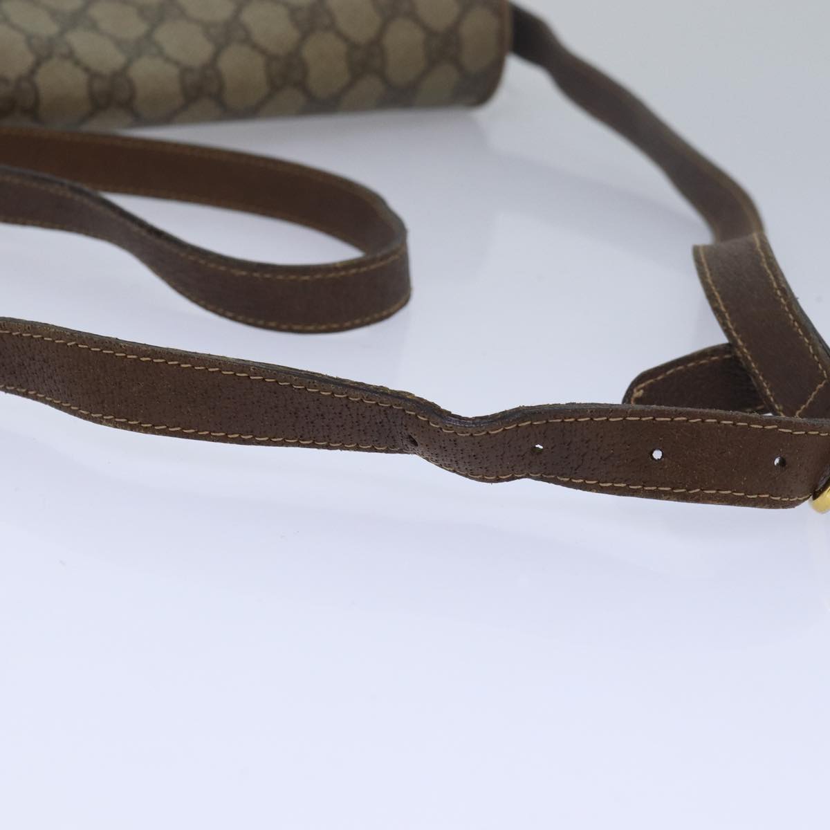 GUCCI GG Supreme Web Sherry Line Shoulder Bag PVC Beige 904 02 084 78097