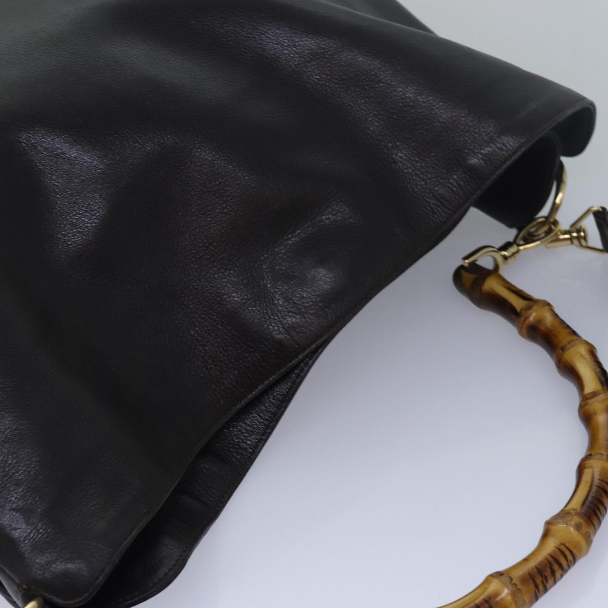 GUCCI Bamboo Shoulder Bag Leather Brown 001 1998 1577 78247