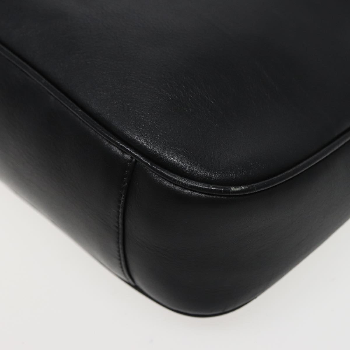 GUCCI Bamboo Shoulder Bag Leather Black 001 1638 78248