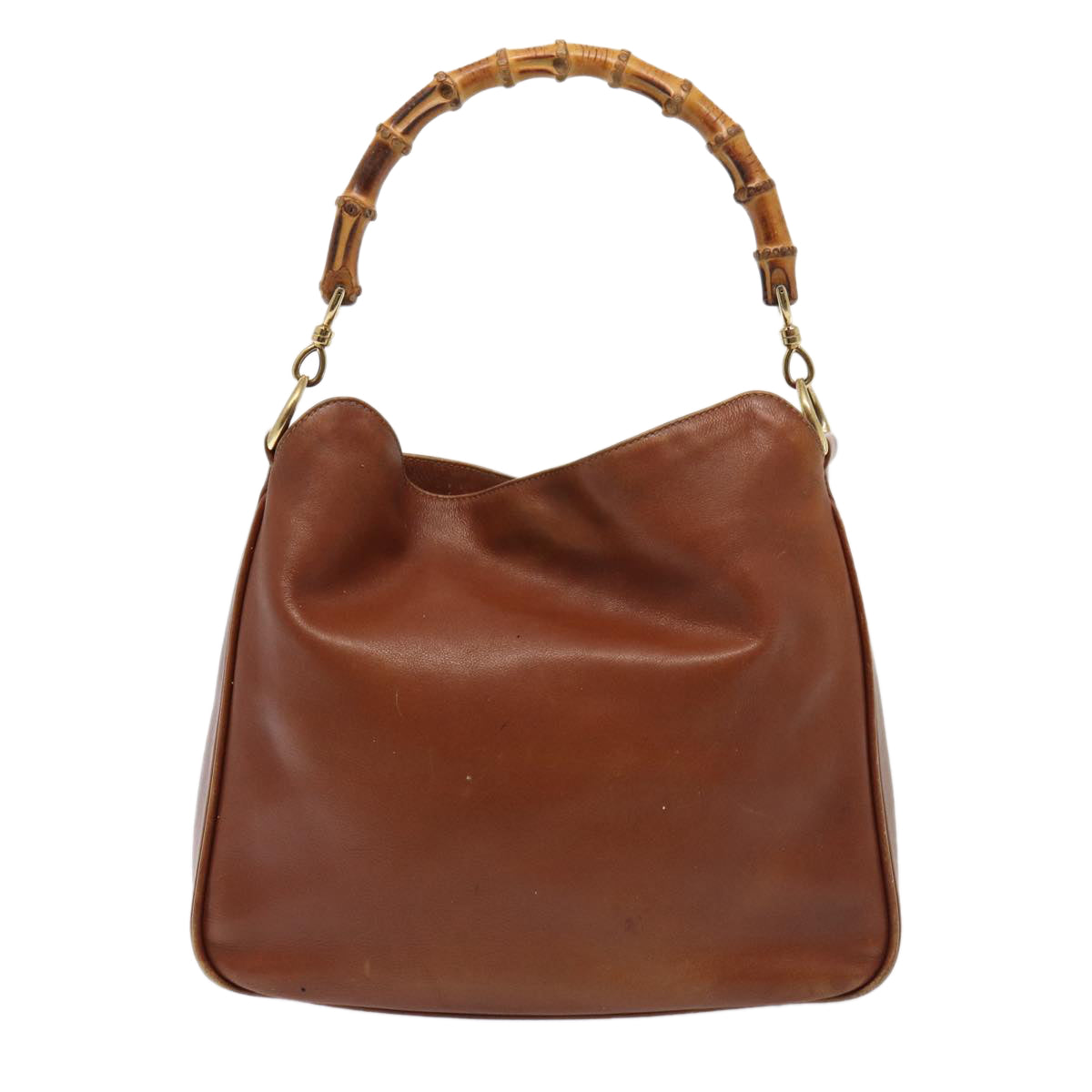 GUCCI Bamboo Shoulder Bag Leather 2way Brown 001 1638 78250