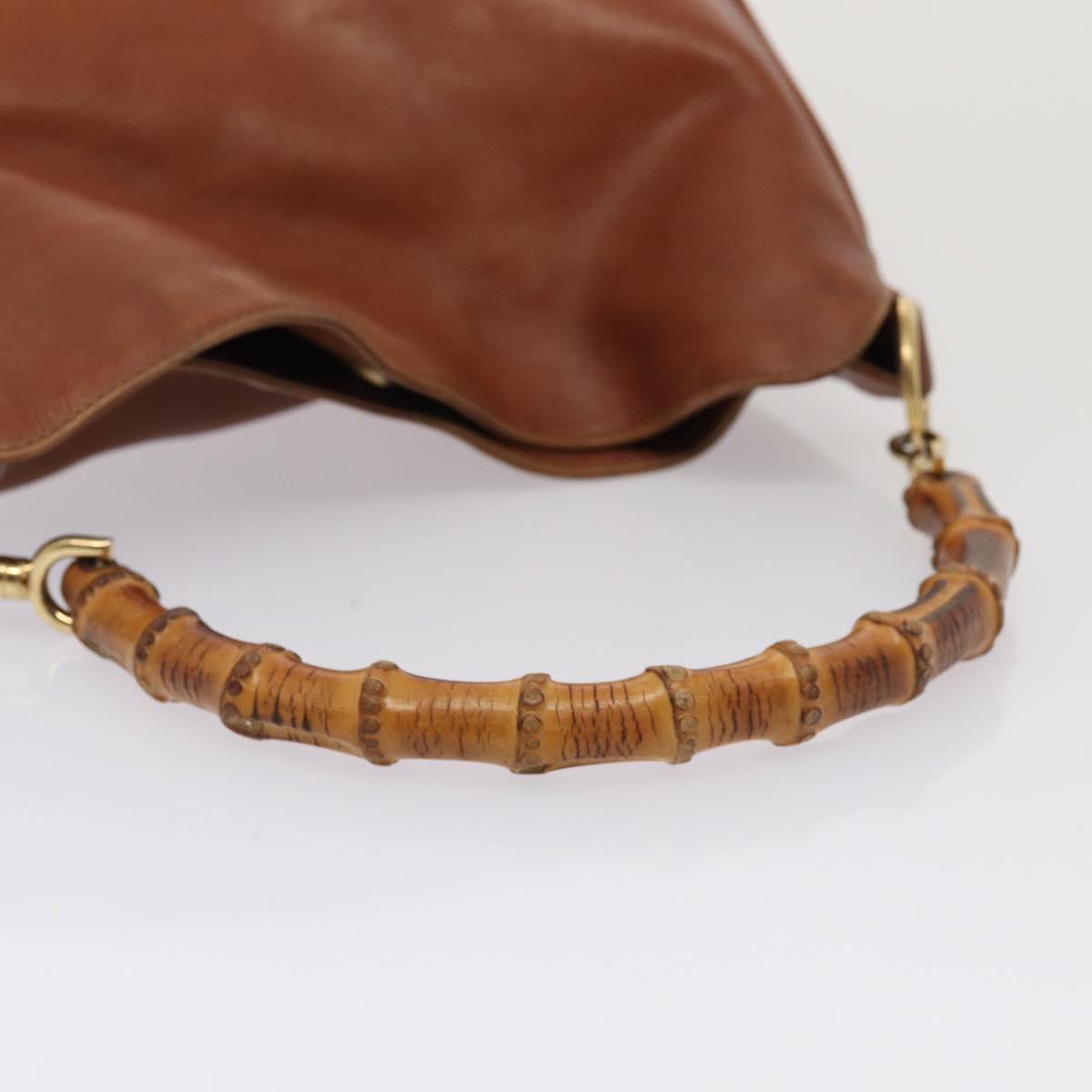 GUCCI Bamboo Shoulder Bag Leather 2way Brown 001 1638 78250