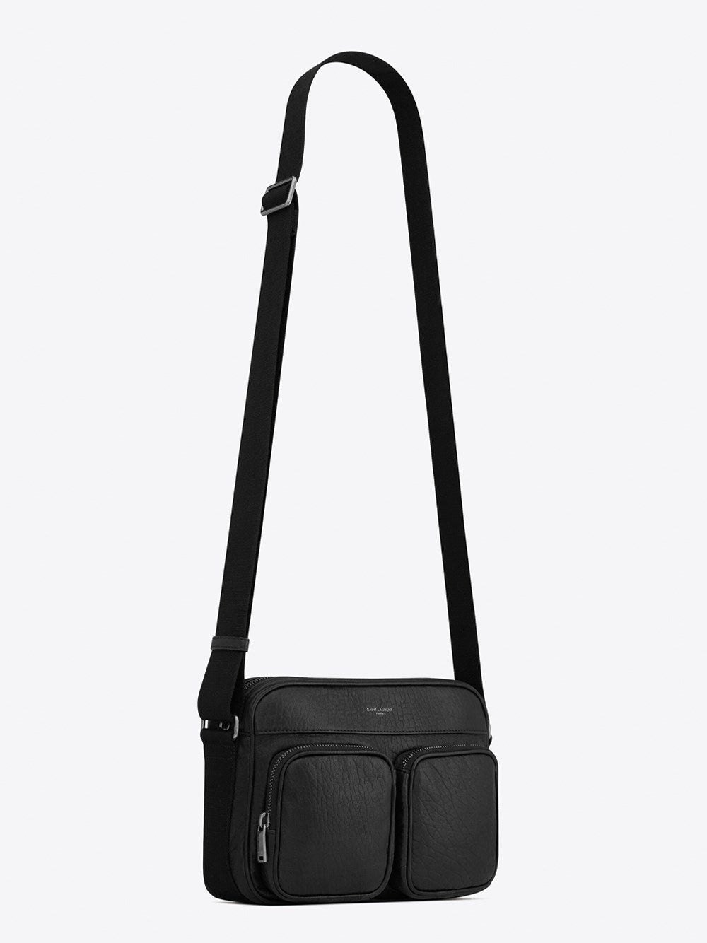 Saint Laurent Men City Camera Bag In Grained Leather