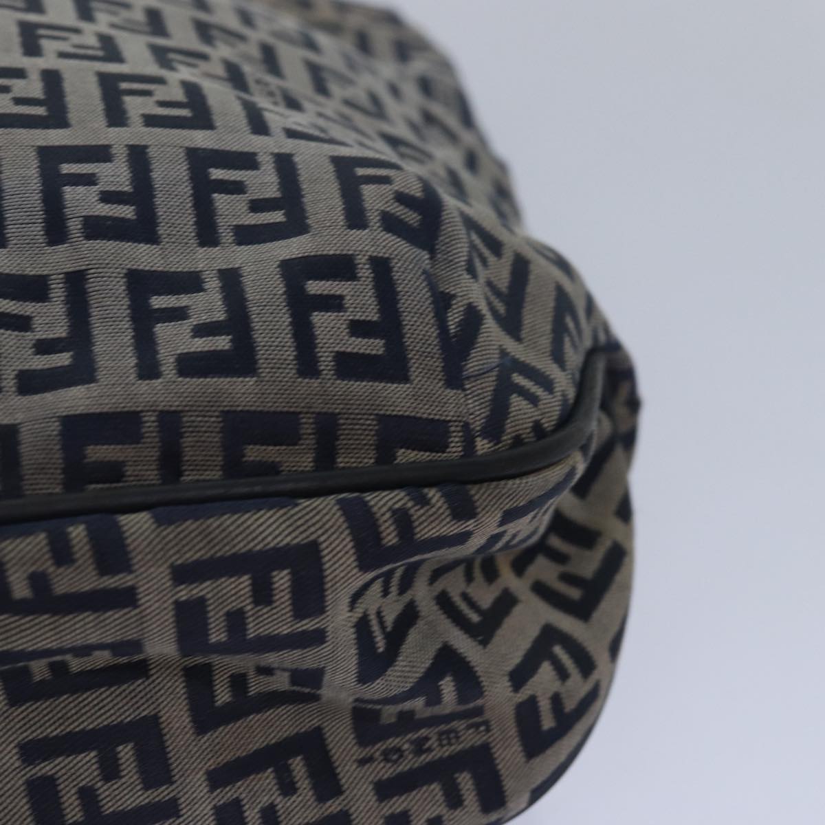 FENDI Zucchino Canvas Hand Bag Navy 78277
