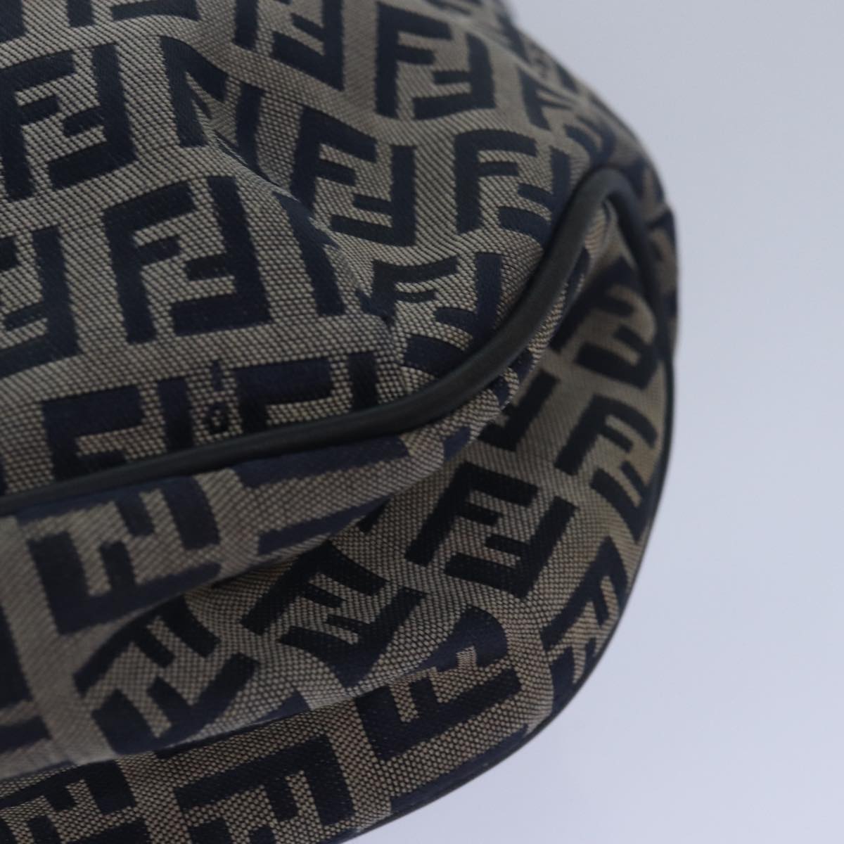 FENDI Zucchino Canvas Hand Bag Navy 78277