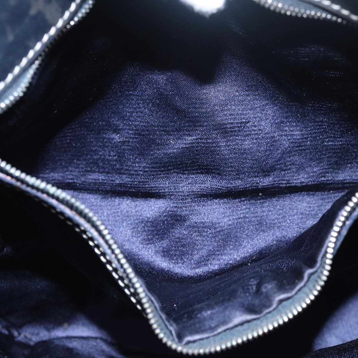 FENDI Zucchino Canvas Hand Bag Navy 78277