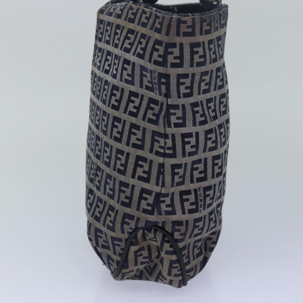 FENDI Zucchino Canvas Hand Bag Navy 78277