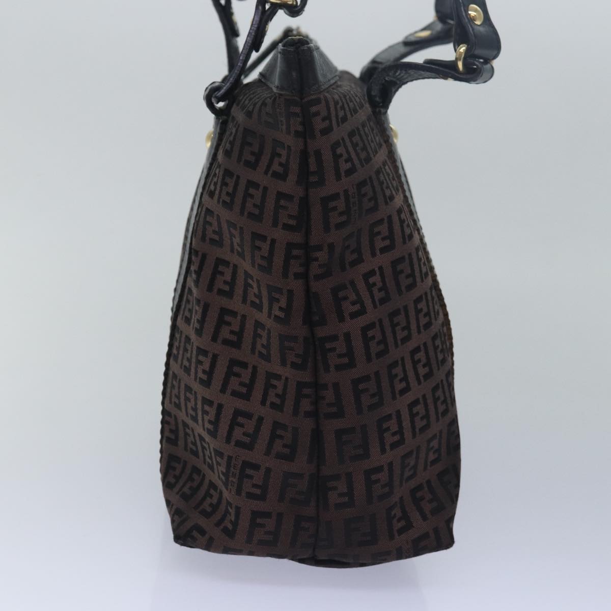 FENDI Zucca Canvas Tote Bag Brown Black 78278