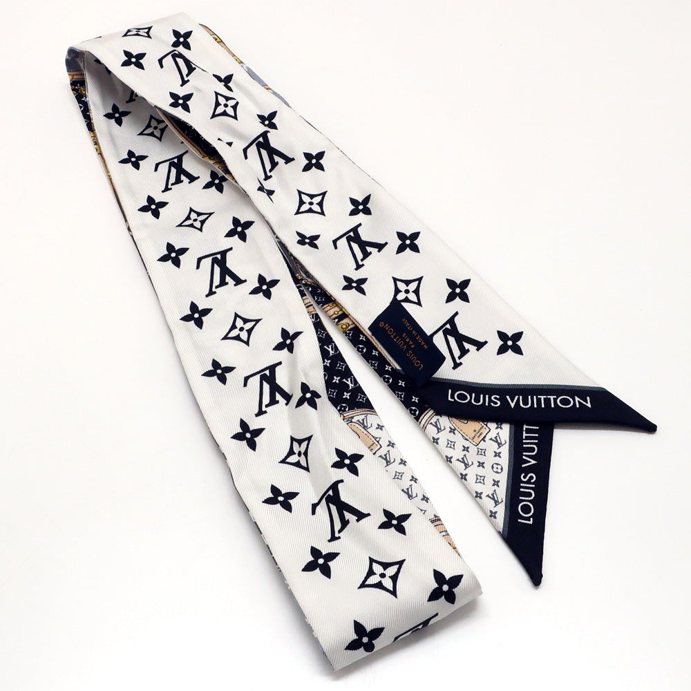 Louis Vuitton monogram LV logo silk small black x white reversible other
