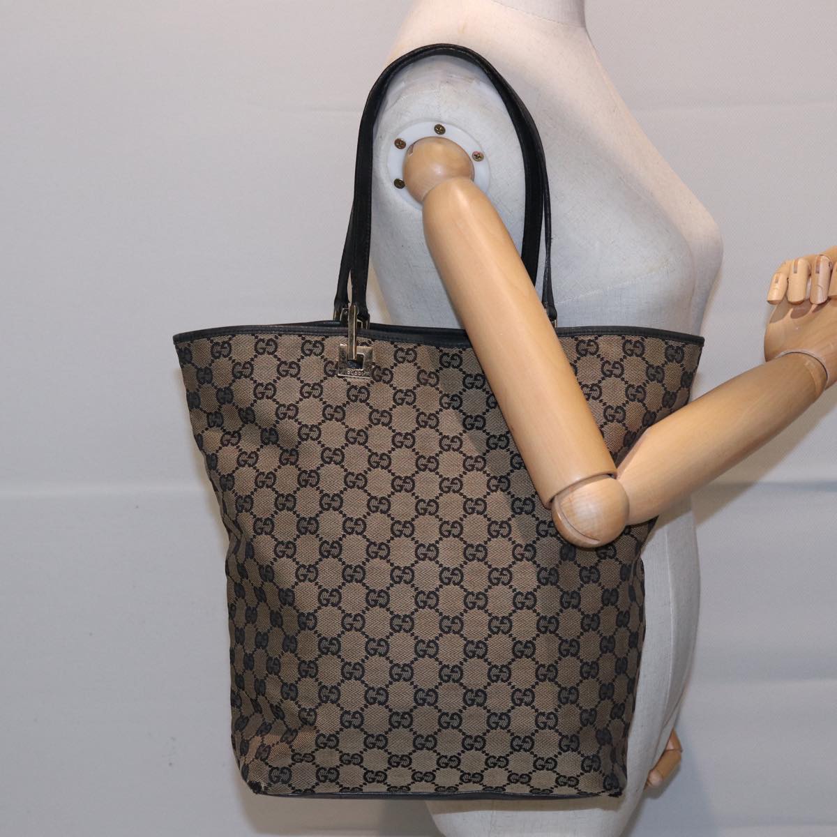 GUCCI GG Canvas Tote Bag Beige 002 1098 78341