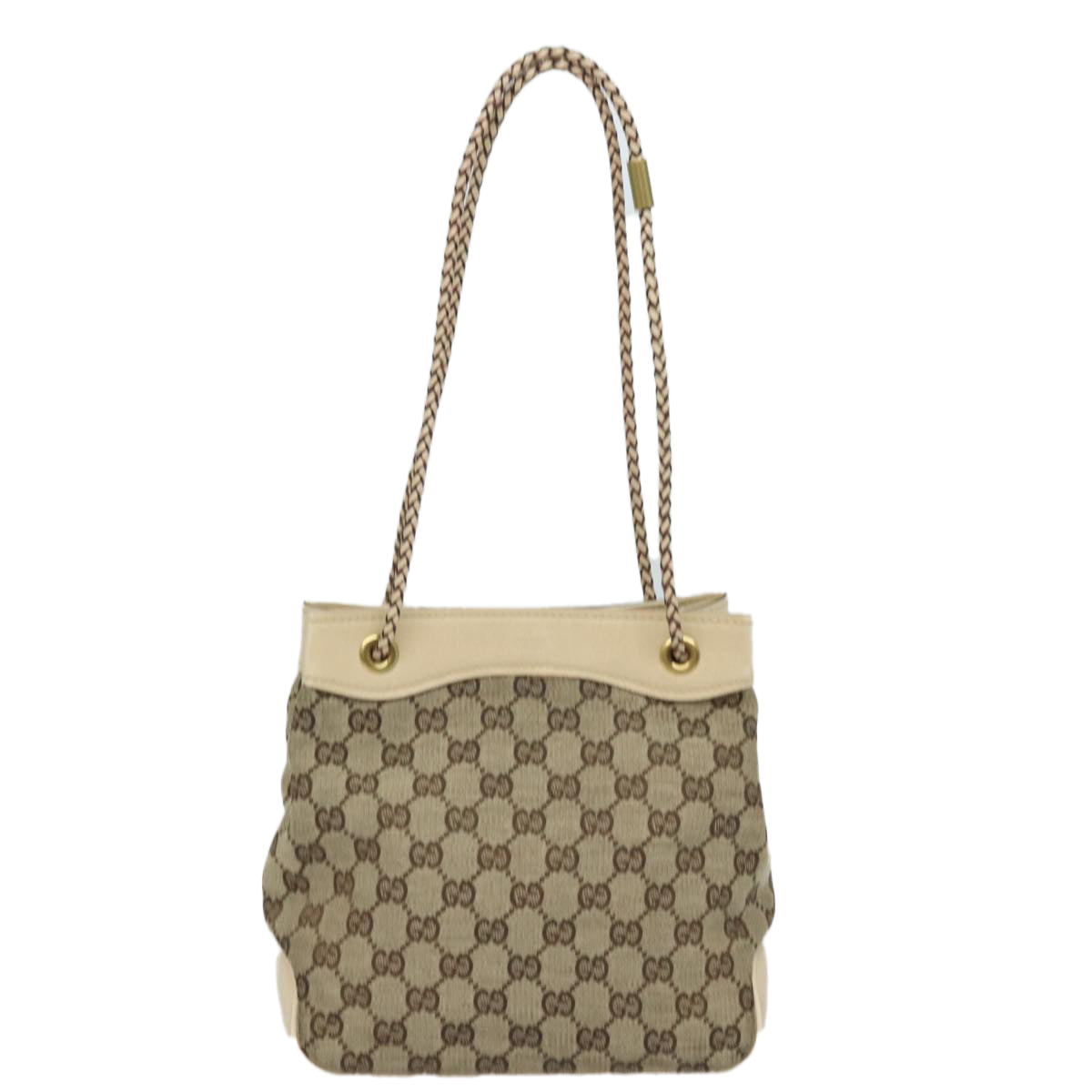 GUCCI GG Canvas Shoulder Bag Beige 109143 78342