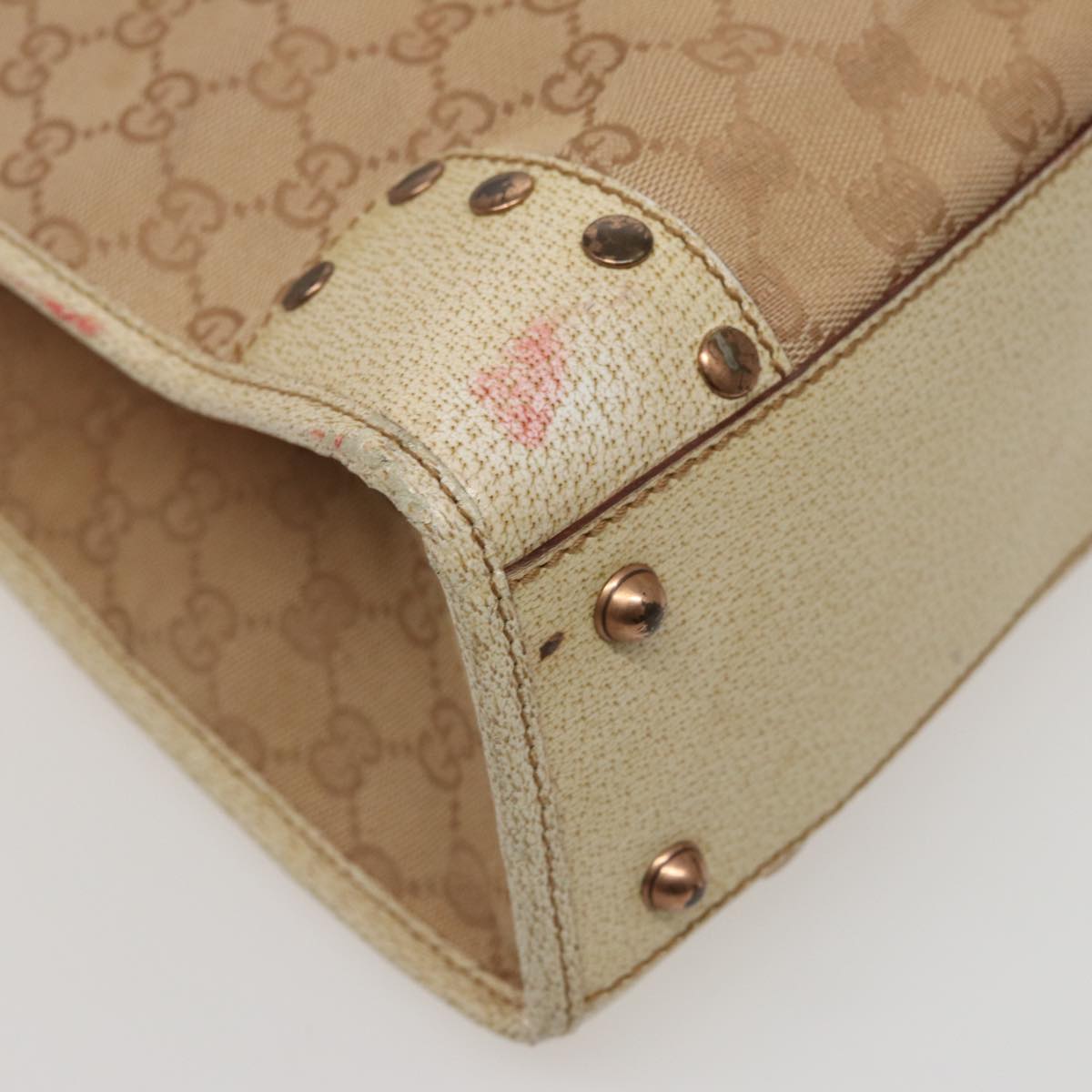 GUCCI GG Canvas Hand Bag Beige 124260 78343