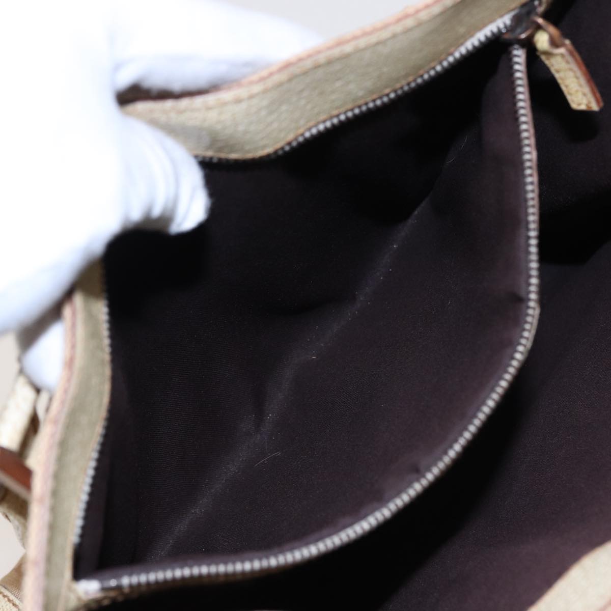 GUCCI GG Canvas Hand Bag Beige 124260 78343