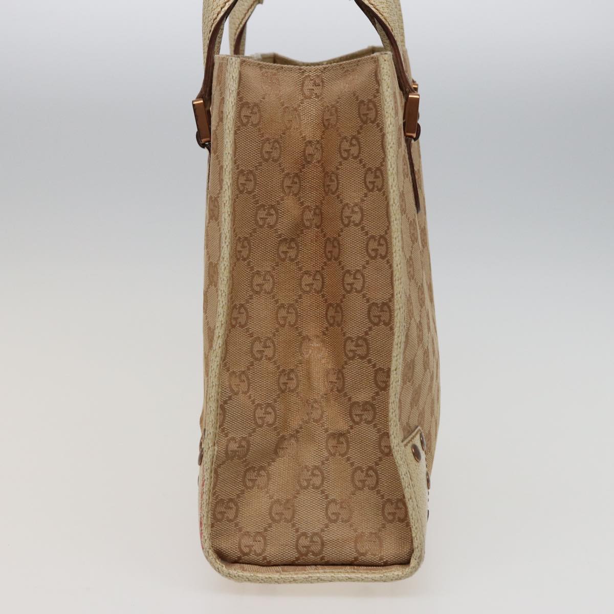 GUCCI GG Canvas Hand Bag Beige 124260 78343