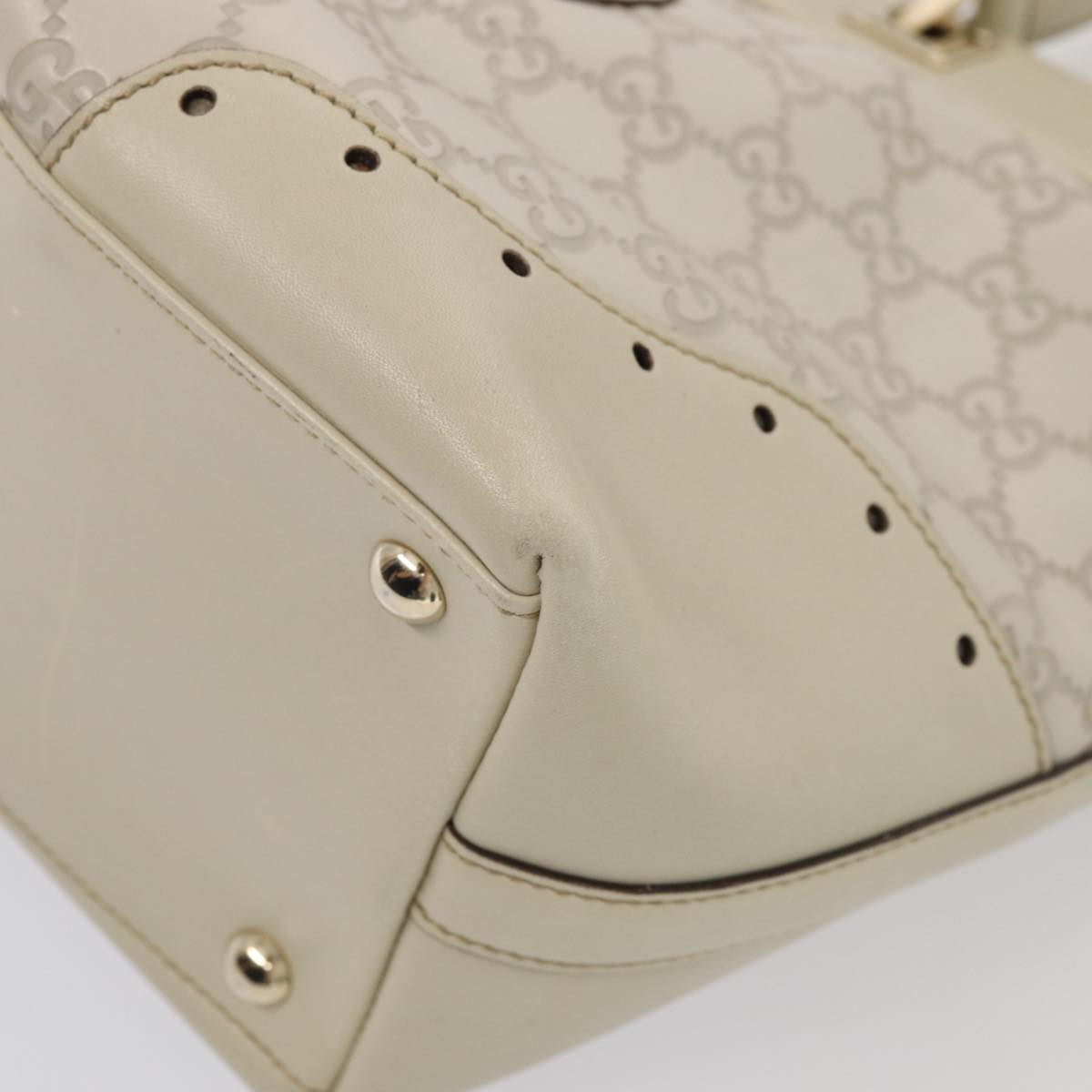 GUCCI GG Canvas Guccissima Tote Bag White 145993 78358
