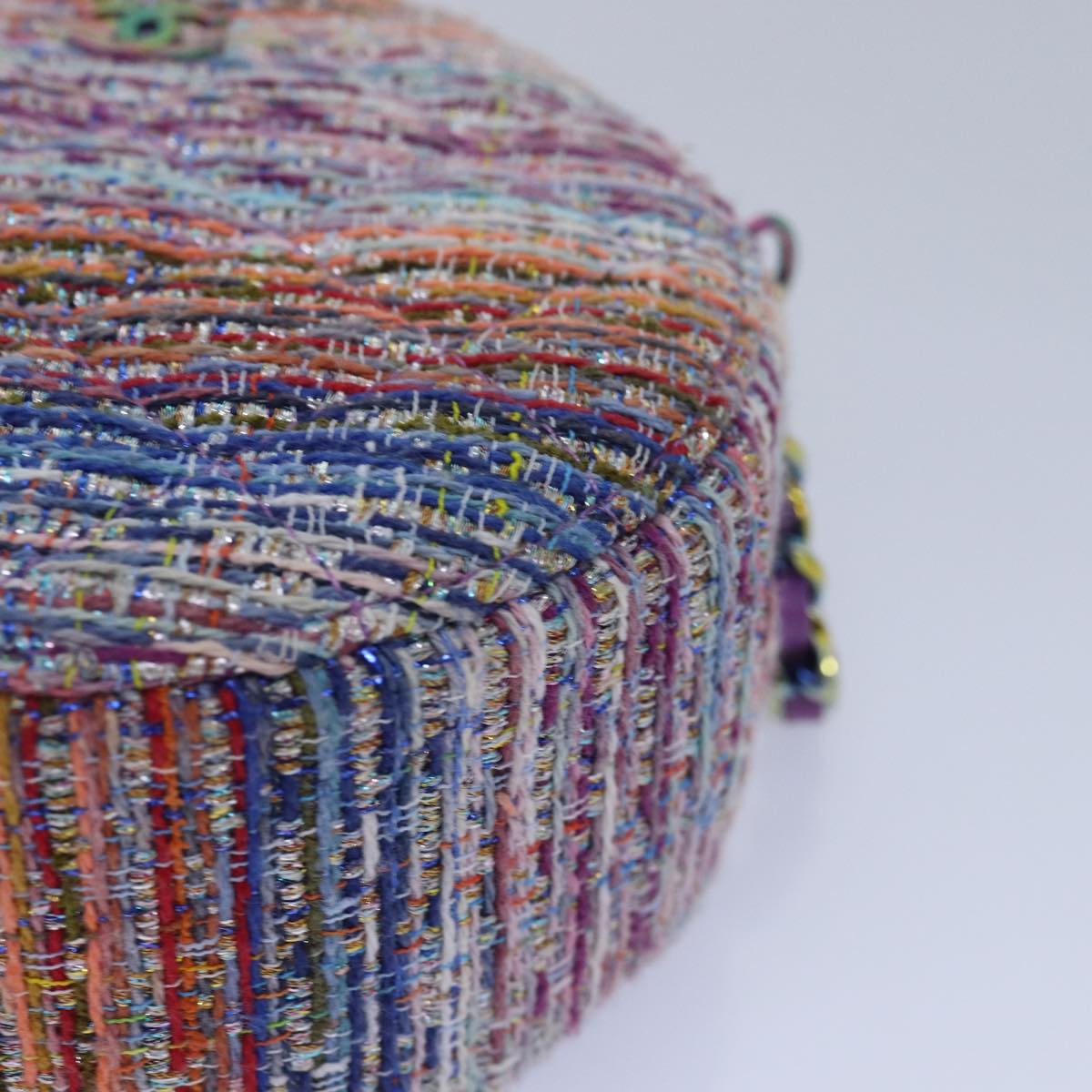 CHANEL Matelasse Chain Shoulder Bag Tweed Rainbow CC 78364S