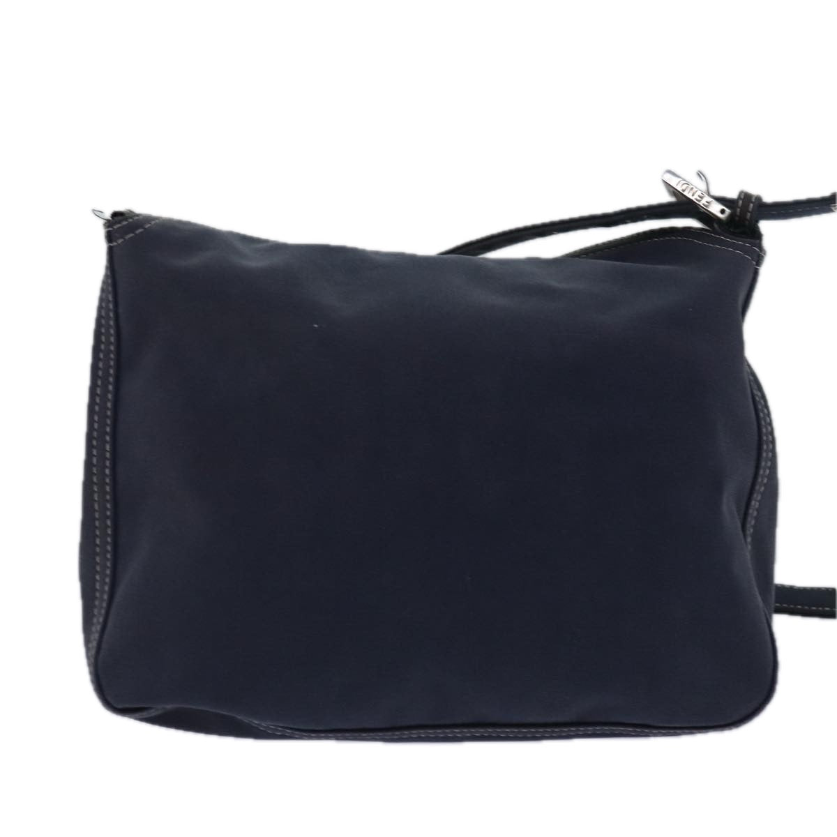 FENDI Mamma Baguette Shoulder Bag Canvas Gray 78396