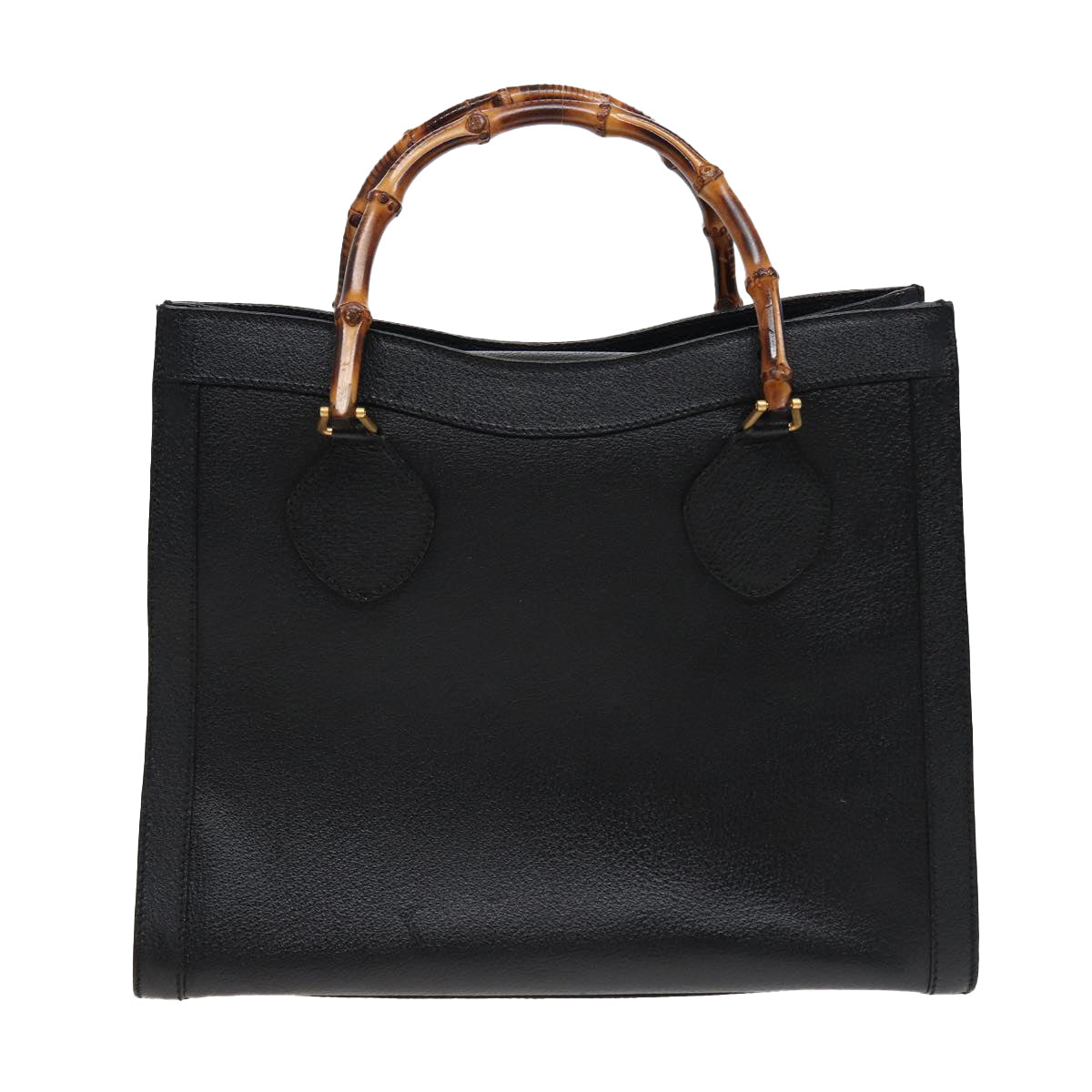 GUCCI Bamboo Hand Bag Leather Black 78439