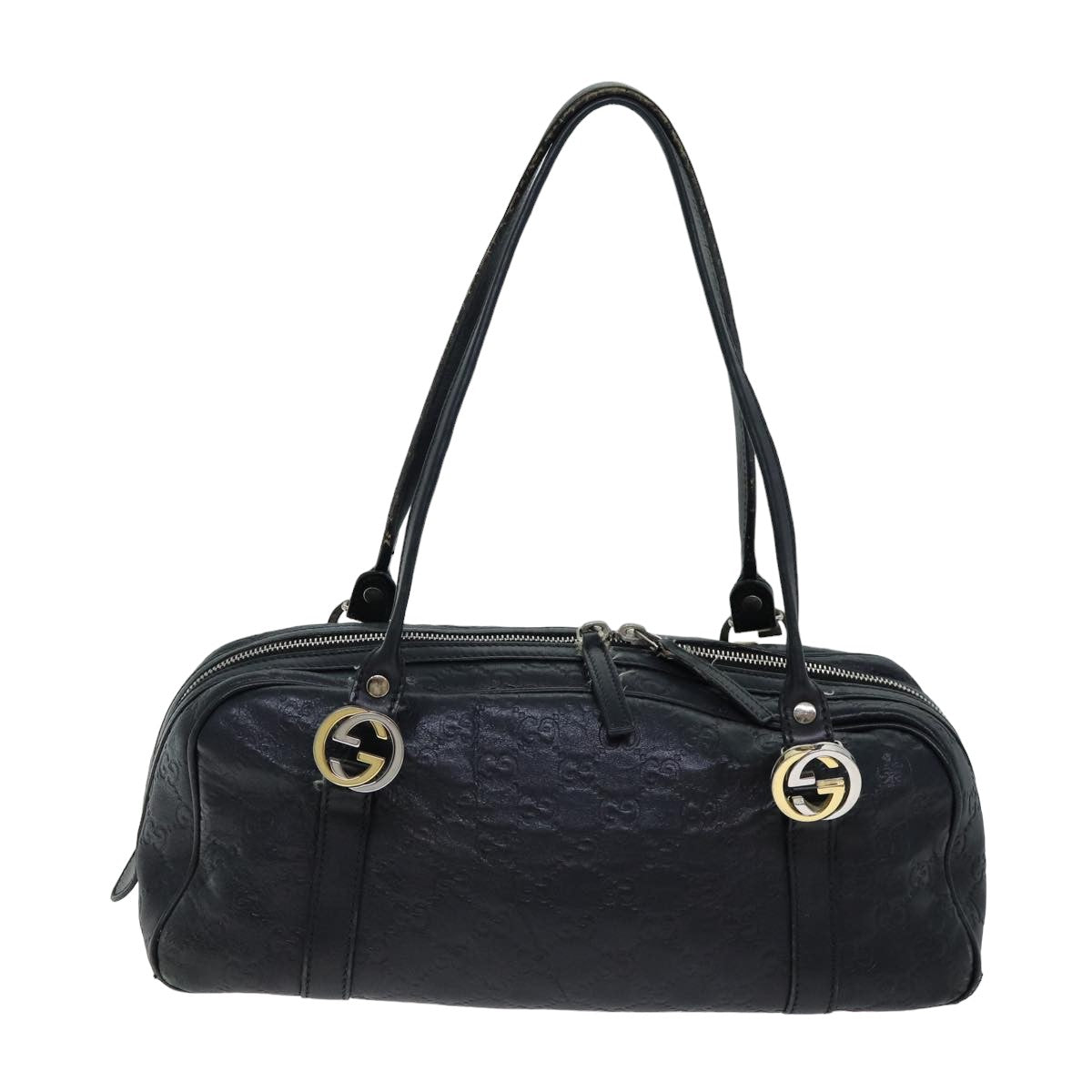 GUCCI GG Canvas Guccissima Shoulder Bag Black 232958 78490