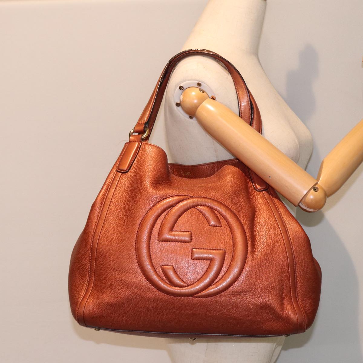 GUCCI Soho Hand Bag Leather Brown 282309 78528