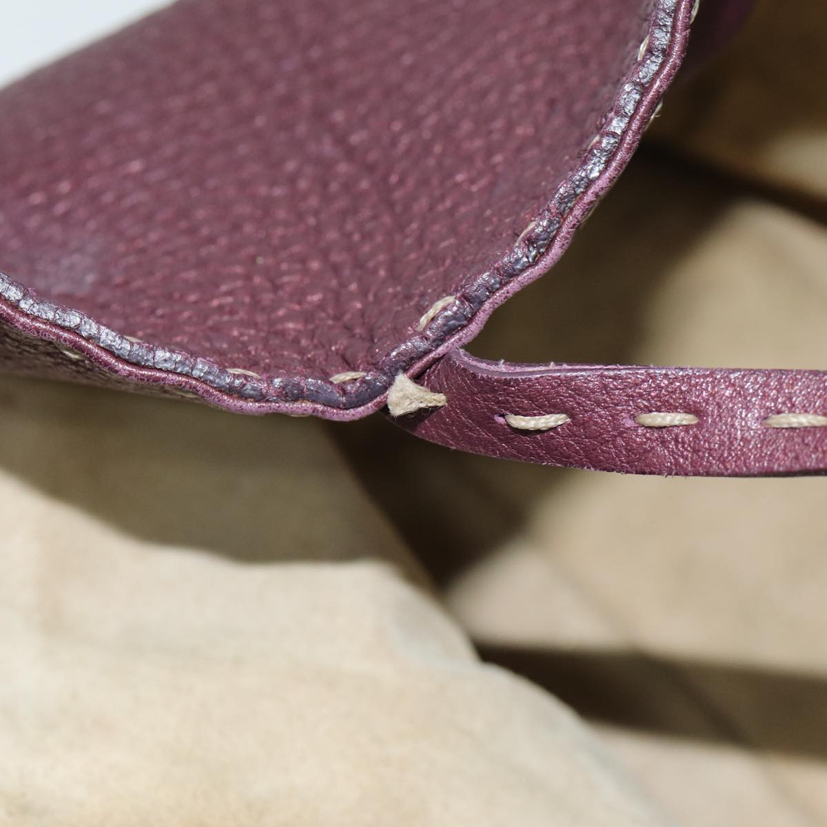 FENDI Celeria Shoulder Bag Leather Purple 78534