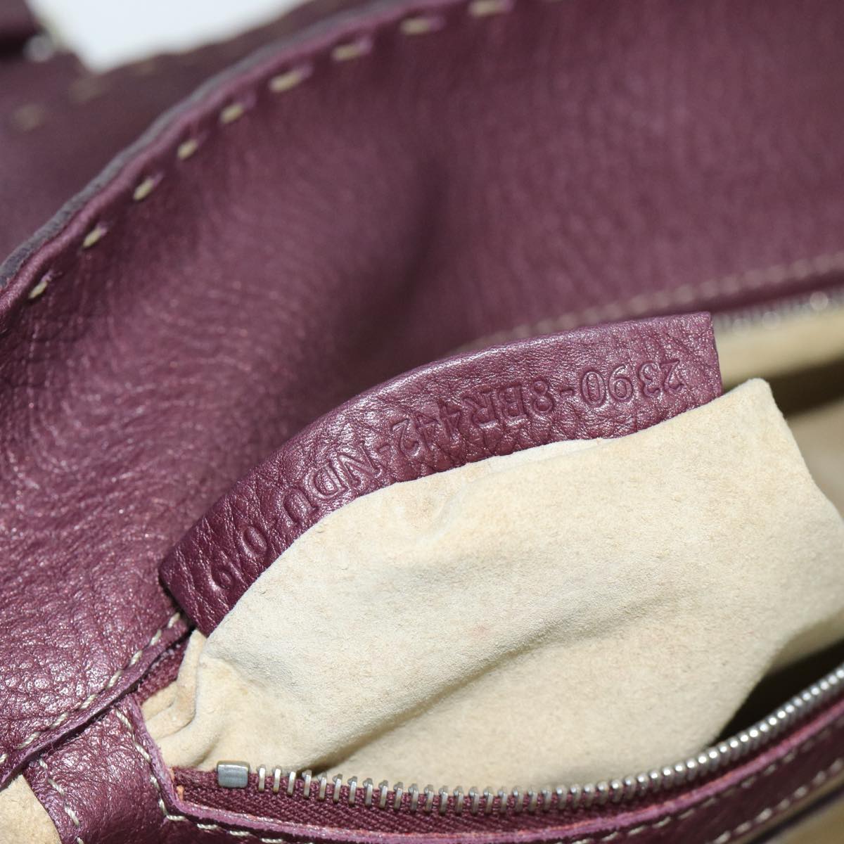 FENDI Celeria Shoulder Bag Leather Purple 78534