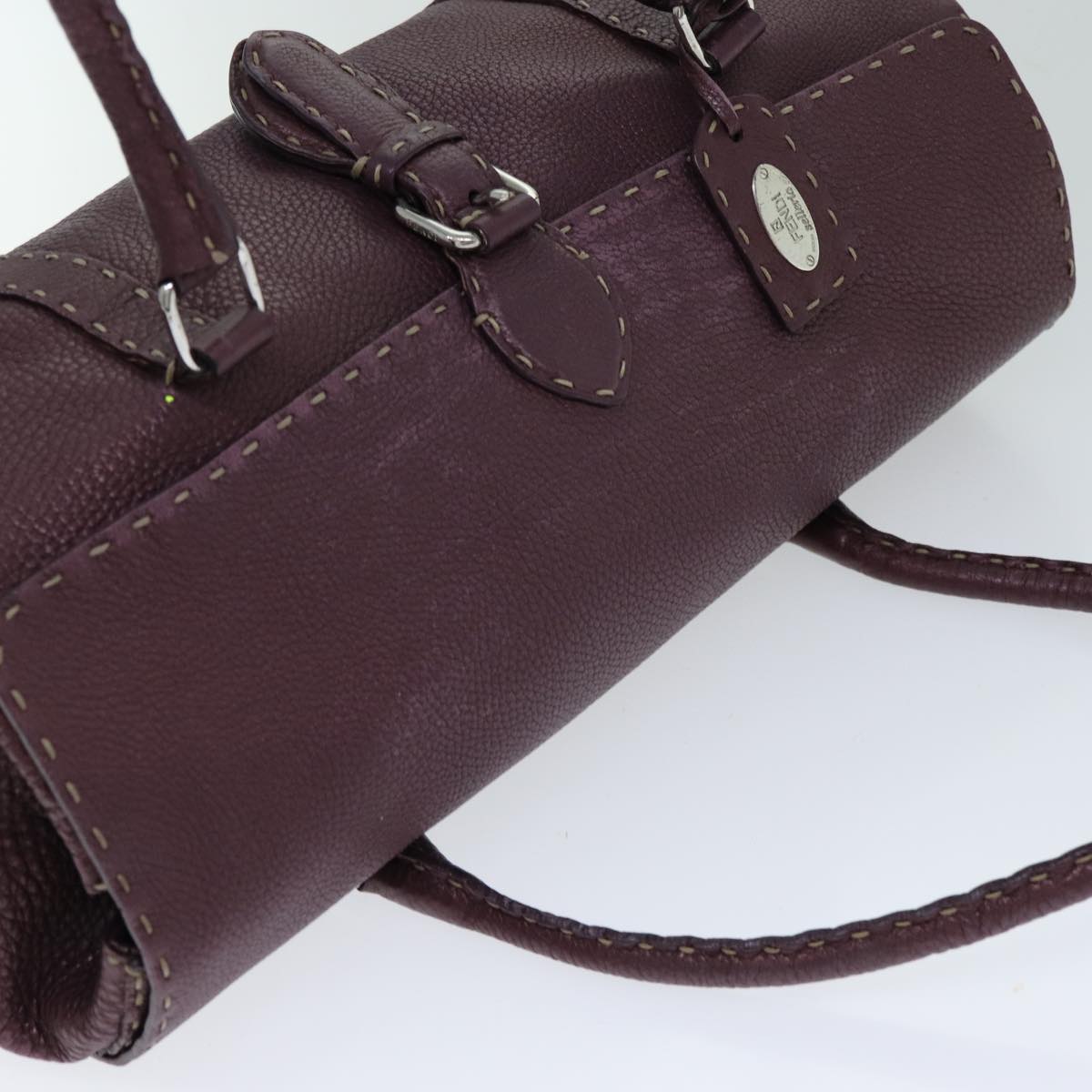 FENDI Celeria Shoulder Bag Leather Purple 78534