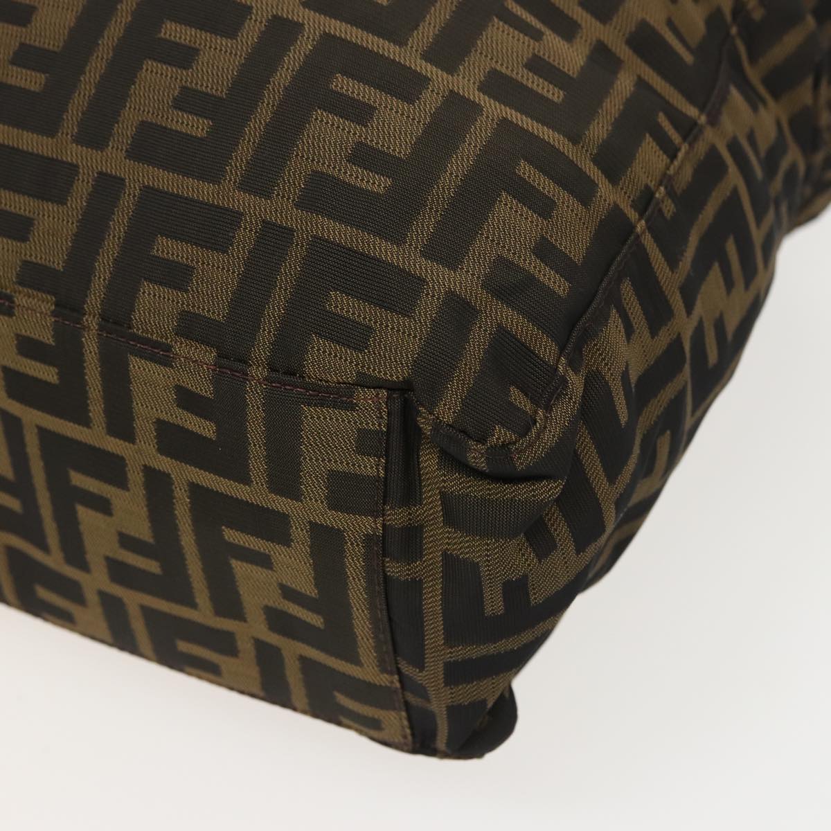 FENDI Zucca Canvas Shoulder Bag Brown Black 78535