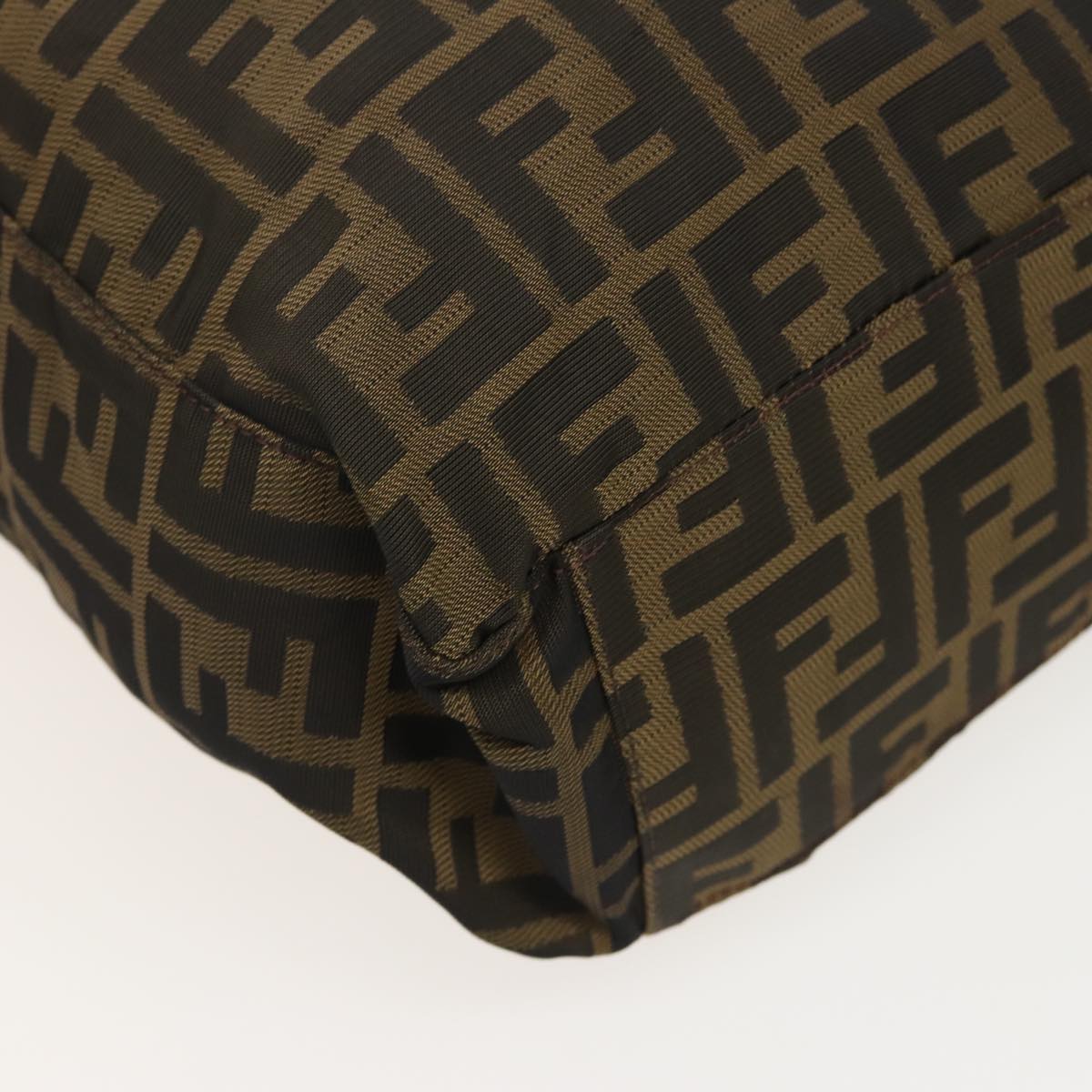 FENDI Zucca Canvas Shoulder Bag Brown Black 78535