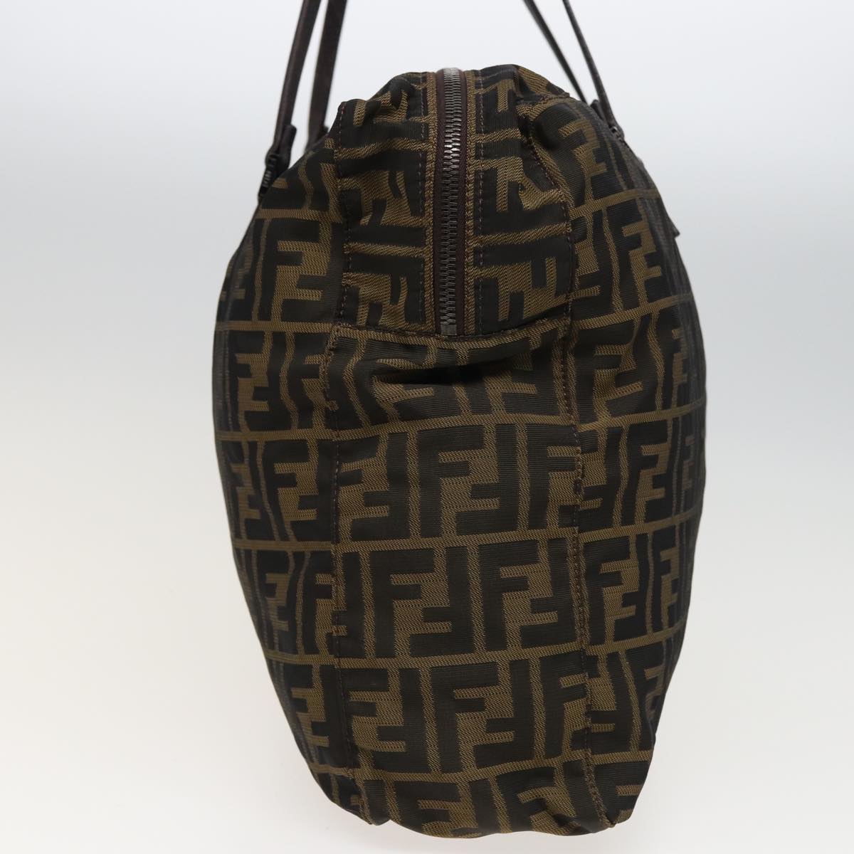 FENDI Zucca Canvas Shoulder Bag Brown Black 78535